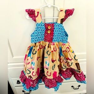 Eleanor Rose County Fair Cowgirl Boot dress EUC 4/5 HTF